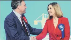  ?? PICTURES: TONY JOHNSON/JONATHAN GAWTHORPE ?? BOWING OUT: Former Shadow Chancellor Ed Balls congratula­ting Andrea Jenkyns following his defeat at the General Election.