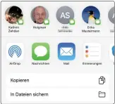  ??  ?? In vielen ios-apps können Sie Dokumente mit der Teilen-funktion an Dateien übergeben und so im icloud Drive speichern.