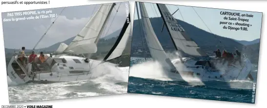  ??  ?? le ris pris PAS TRES PROPRE, de l’Elan 350 ! dans la grand-voile