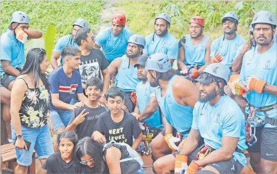  ?? Picture: BALJEET SINGH ?? Members of the Flying Fijians at the Sleeping Giant Zipline Sabeto, Nadi.