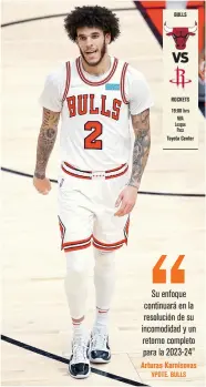 ?? ?? TRAGEDIA. Lonzo Ball, en un duelo de 2021, con los Bulls de Chicago.