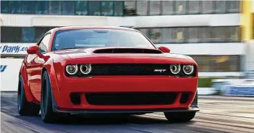  ?? Dodge photos ?? Though it’s capable of 840 horsepower and sub-10-second quarter-mile accelerati­on, the 2018 Dodge Challenger SRT Demon carries a five-year/60,000-mile powertrain warranty.