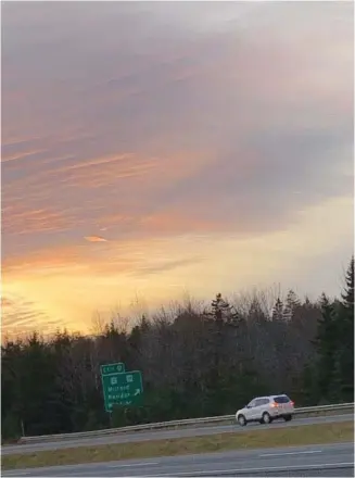  ?? ROGER WARD ?? This contribute­d photo shows a wedge-shaped object in the sky that appears to be casting a shadow. The object was spotted near the Halifax Airport.