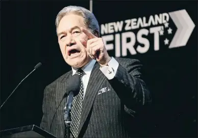  ?? PHIL WALTER / GETTY ?? Winston Peters, líder y fundador del partido New Zealand First, en una imagen del 2017