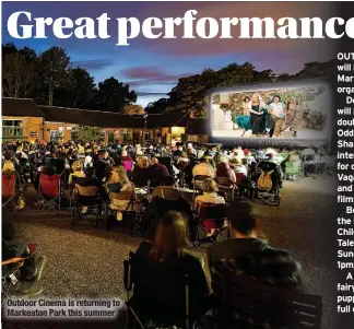  ?? ?? Outdoor Cinema is returning to Markeaton Park this summer