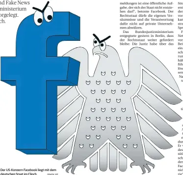  ?? GRAFIK: RP ?? Der US-Konzern Facebook liegt mit dem deutschen Staat im Clinch.