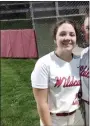  ?? DENNIS WELLER - MEDIANEWS GROUP ?? Owen J. Roberts’ Sophia Cerimele, left, and Natalie Alldred, right, pose for a photo after hitting gamewinnin­g home runs against Perkiomen Valley at Owen J. Roberts High School on April 21.