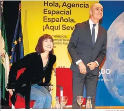  ?? ANTONIO PIZARRO ?? La ministra de Ciencia, Diana Morant, con el alcalde de Sevilla, Antonio Muñoz.