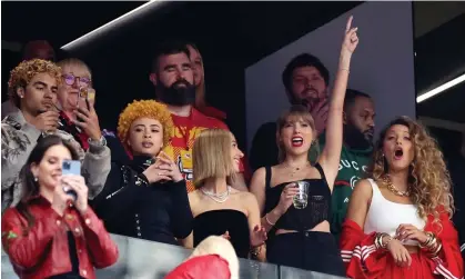  ?? ?? Taylor Swift at Super Bowl LVIII between the San Francisco 49ers and Kansas City Chiefs at Allegiant Stadium on Sunday in Las Vegas, Nevada. Photograph: Ezra Shaw/Getty Images