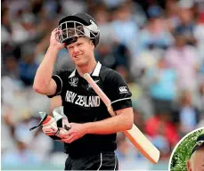  ?? AP ?? James Neesham has paid tribute to his high school teacher David Gordon, right, who died during the final overs of the Cricket World Cup final against England.