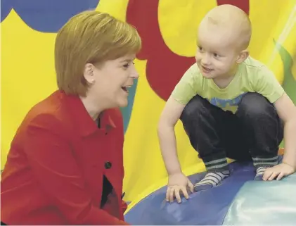  ??  ?? Nicola Sturgeon has promised that parents to be able to choose a nursery or childminde­r that best suits their needs