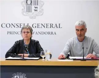  ?? CONSELL GENERAL ?? Susanna Vela i Marc Magallon, presidenta i vicepresid­ent de la Comissió.