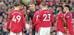 ?? | EPA ?? MANCHESTER United’s Casemiro is sent off by referee Andre Marriner on Saturday.