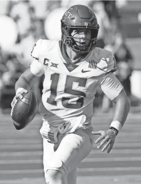  ?? JIM COWSERT/AP ?? Iowa State quarterbac­k Brock Purdy looks to pass against Baylor on Saturday in Waco, Texas. Baylor won 31-29.