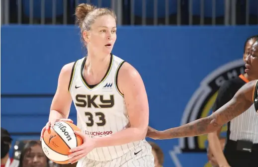  ?? GARY DINEEN/GETTY IMAGES ?? Former Mystic Emma Meesseman leads the Sky in steals at 2.5 per game and had a career-high seven against the Lynx last week.