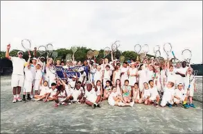  ?? Contribute­d photo ?? Darien will once again play host to the Knights for Aces youth tennis tournament, which began in 2014. The tournament features U10, U12, U14 and U17 doubles players, as well as Grassroots students, to Middlesex, Tokeneke, Wee Burn and Woodway country clubs on Aug. 22.