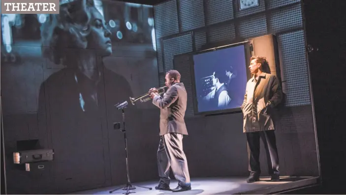  ?? Tristram Kenton ?? Wellesley Robertson III (left) as Miles Davis and Olivier Normand as Jean Cocteau in Robert Lepage’s “Needles and Opium” at ACT’s Geary Theater.