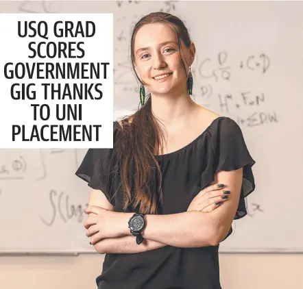  ??  ?? GRADUATE: University of Southern Queensland medal winner Emily Plant is celebratin­g the end of her honours degree.