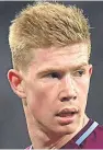  ??  ?? Kevin De Bruyne: one of five Manchester City players to make the PFA Premier League team of the year.