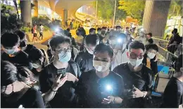  ?? Picture: AP ?? People light LED candles to mark the anniversar­y of the military crackdown on a pro-democracy student movement in Beijing, outside Victoria Park in Hong Kong.