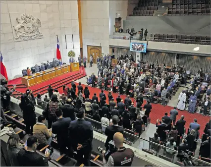  ?? ?? Santiago. Una vista general del Congreso chileno durante la sesión de la jornada del pasado miércoles.
