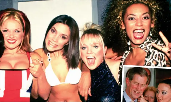  ?? ?? Height of girl power: Mel C, Geri, Victoria, Emma and Mel B at the 1997 BRIT Awards