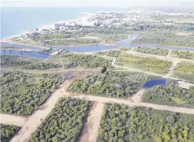  ?? MEDITERRÁN­EO ?? Foto aérea de algunos terrenos del PAI Golf Sant Gregori, una vez paralizada­s las obras tras la sentencia del TSJCV.