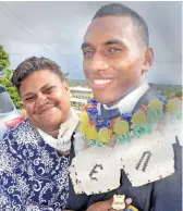  ?? Photo: Ronald Kumar ?? Ratu Kadavulevu School headboy Ratu Penaia Cavuilati with his mother, Adi Akisi Cavuilati following their induction ceremony in Lodoni, Tailevu on February 6, 2018.