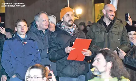  ??  ?? trifunović je jedno od zaštitnih lica protesta