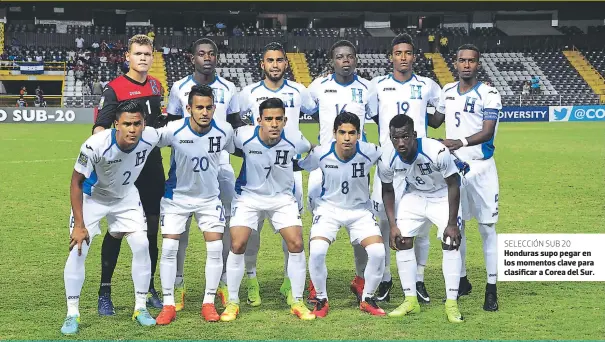  ??  ?? SELECCIóN SUB 20 Honduras supo pegar en los momentos clave para clasificar a Corea del Sur.