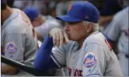  ?? MATT YORK — THE ASSOCIATED PRESS ?? New York Mets manager Terry Collins (10) watches during the first inning of a baseball game against the Arizona Diamondbac­ks on Monday in Phoenix.