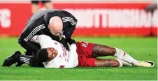  ?? — AFP file photo ?? Manchester United’s striker Rashford receives medical treatment during the English FA Cup fifth round match against Nottingham Forest at The City Ground, in Nottingham, central England.