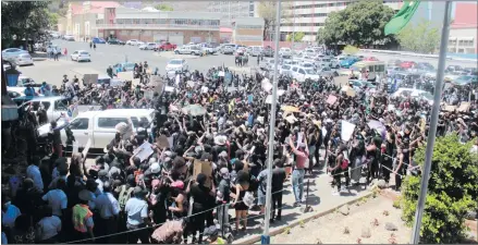  ?? Photos: Emmency Nuukala ?? Enough is enough… Anti-femicide protesters demand justice for SGBV victims.