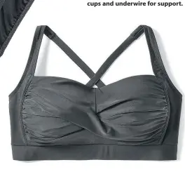  ??  ?? Bikini tops can offer moulded cups and underwire for support.