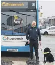  ??  ?? Stagecoach North East has been helping with guide dog training.