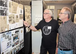  ?? KRIS DUBE TORSTAR ?? Past-president of Mason Insurance Bill Hunter, left, with long-time client Jim Vaughan, owner of Ground Aerial Maintenanc­e Services Ltd.