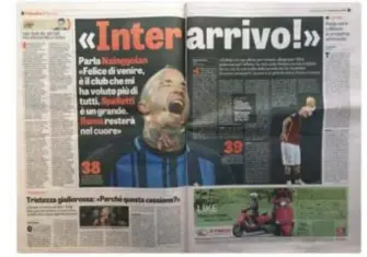  ?? FOTO RR ?? In de Gazetta dello Sport bevestigt Nainggolan wat iedereen vermoedde: AS Roma wilde af van de balorige Ninja.