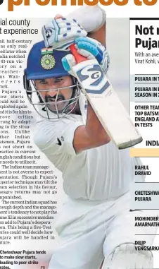  ?? PTI ?? Cheteshwar Pujara tends to make slow starts, leading to poor strike rates.