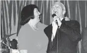  ??  ?? Cavallo doing his best Louis Prima for Prima’s collaborat­or and wife, Keely Smith, at Doogie’s in Deerfield Beach