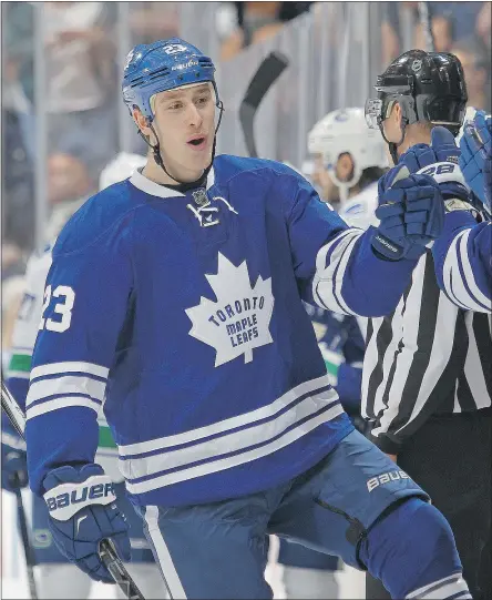  ?? — GETTY IMAGES FILES ?? The Canucks decided to hang onto Shawn Matthias at last year’s trade deadline in anticipati­on of a playoff run and ended up losing him to the Toronto Maple Leafs in the off-season.