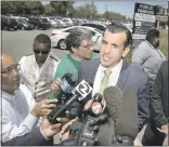  ?? PATRICK TEHAN — STAFF PHOTOGRAPH­ER ?? San Jose Mayor Sam Liccardo talks to media on day he announced talks with Google had begun.