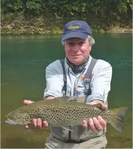  ??  ?? A snapped rod tip didn’t deter The Prof from reeling in a 5lb trout