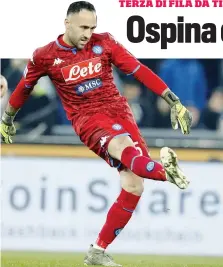  ?? ANSA ?? David Ospina, 31 anni, 7 presenze in questa stagione