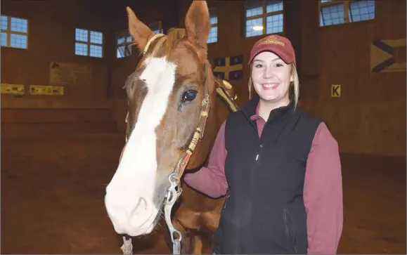  ?? KEVIN ADSHADE/THE NEWS ?? Jamie MacCallum with her horse Manny.