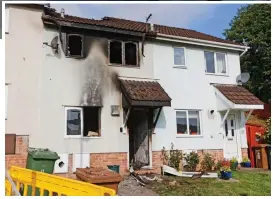  ??  ?? Wrecked: The terraced house after the mystery blast