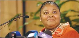  ??  ?? South African Defence minister Nosiviwe Mapisa-Nqakula