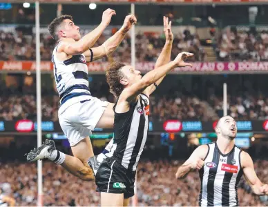  ?? Picture: DYLAN BURNS/AFL PHOTOS ?? BRING IT ON: Geelong and Collingwoo­d have some great recent finals history.