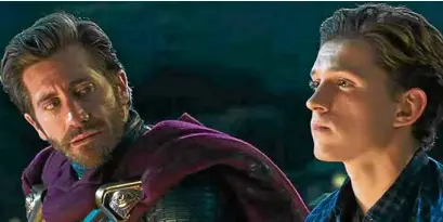  ??  ?? Jake Gyllenhaal (left) and TomHolland in “Spider-Man: Far From Home”