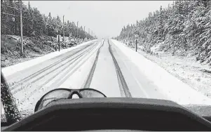  ?? SUBMITTED ?? Snow at North Mountain in the Cape Breton Highlands was an unexpected sight for late June last week.