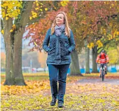  ??  ?? Emma Oram walking in the North Inch.